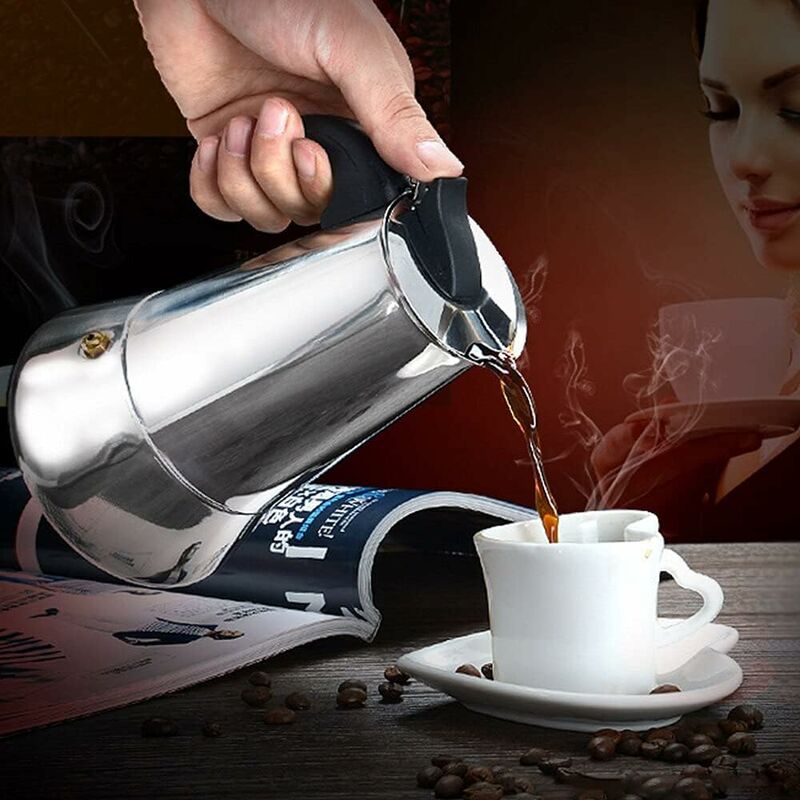 12-Cup Italian Coffee Maker In Stainless Steel, Suitable For All Types Of Hobs, 12 Cups — image 2