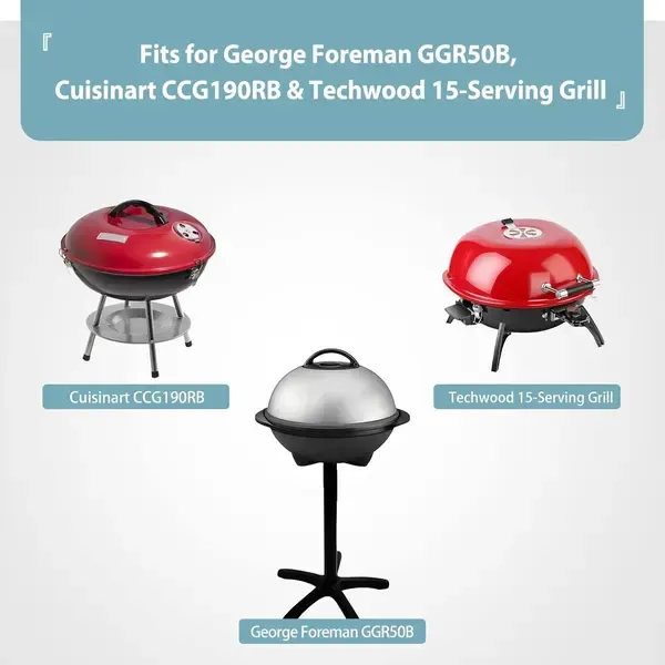 1 Piece Waterproof Grill Cover with Drawstring, UV Protective Outdoor Cover for George Foreman, Jumbo Joe and Cuisinart BBQs, Black, 48.8 x 44.7 cm โ image 2