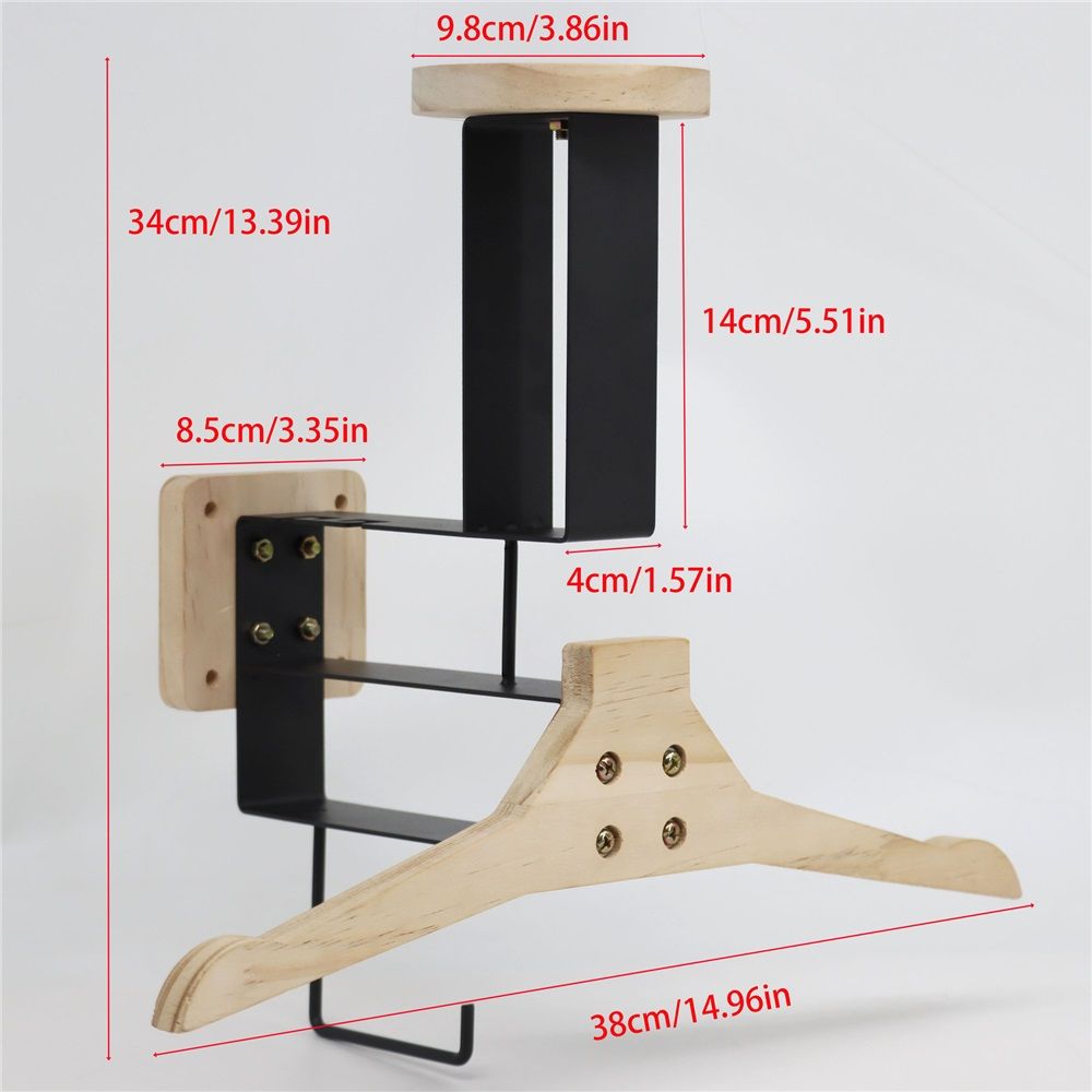 Helmet Holder- Motorcycle Helmet Rack Wall Mount, Solid Wood & Heavy Duty Helmet Wall Mount for Motorcycle/Football/Cycling Skiing/Gear Wall Hanger — image 3