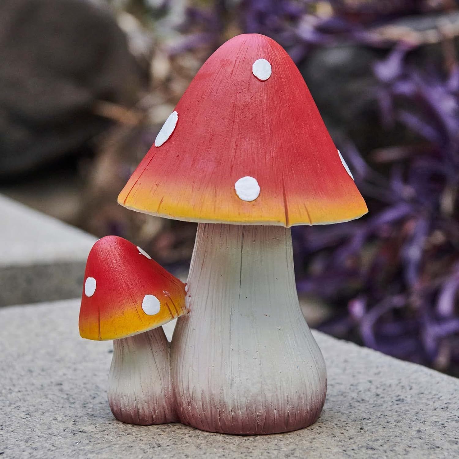 Mushroom Decor Fairy Garden Accessories - Outdoor Garden Decor Mushrooms Ornament for Garden Decoration (8" Red) — image 3