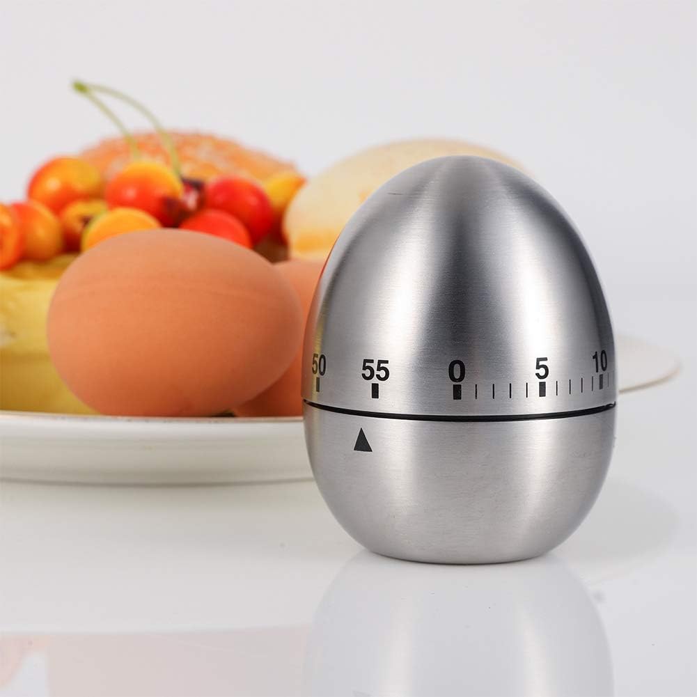 Egg Timer, Classic Egg Shaped Cooking and Baking Countdown Alarm, Manual Mechanical Timer with Loud Alarm for Kids Elderly, Home Use Kitchen Cooking Timer 0-60 — image 4