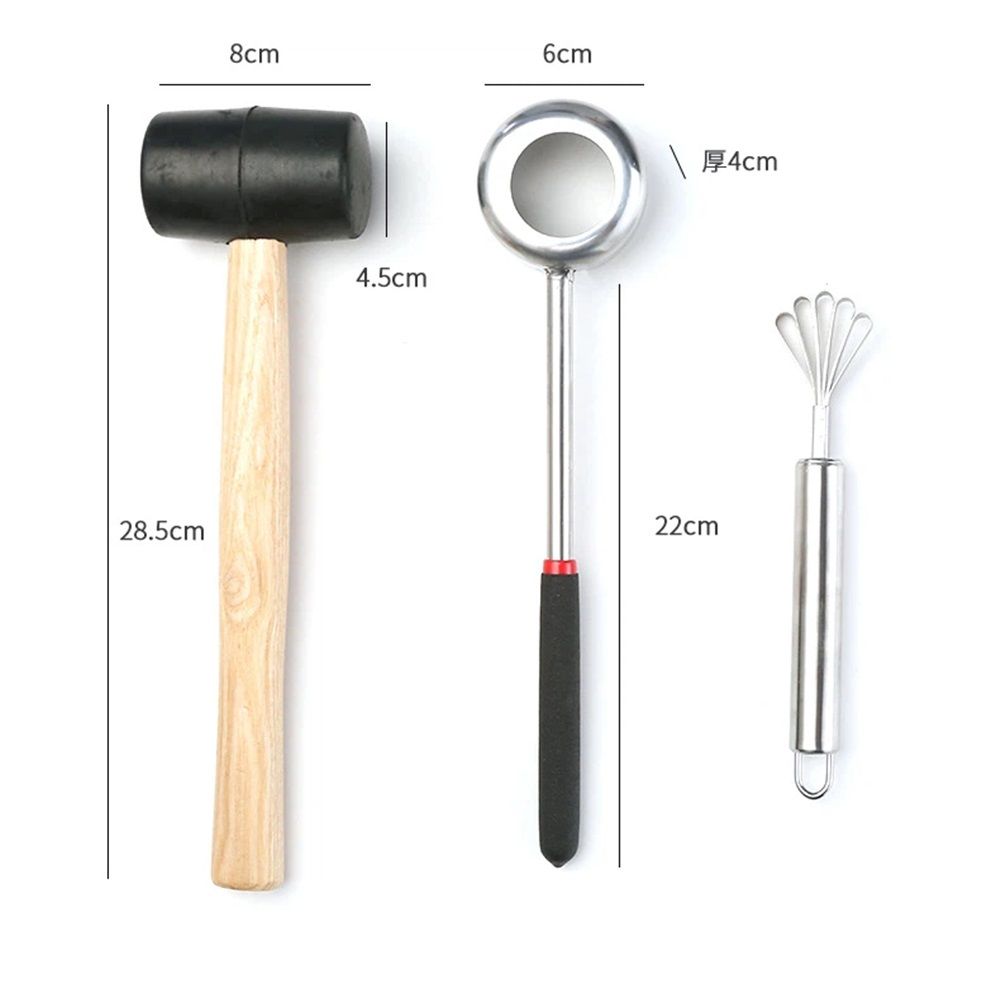 Coconut Opener Set for Young & Mature Coconuts by |Coconut Tools for Meat Removal with Hammer & Stainless Steel Knife โ image 5