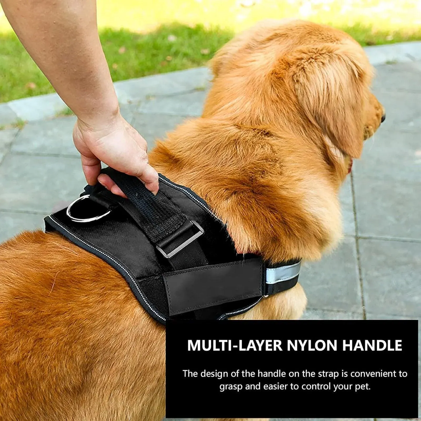 Adjustable Dog Vest Harness for Small Medium Dogs Comfortable No Pull Design - Black-XL — image 5