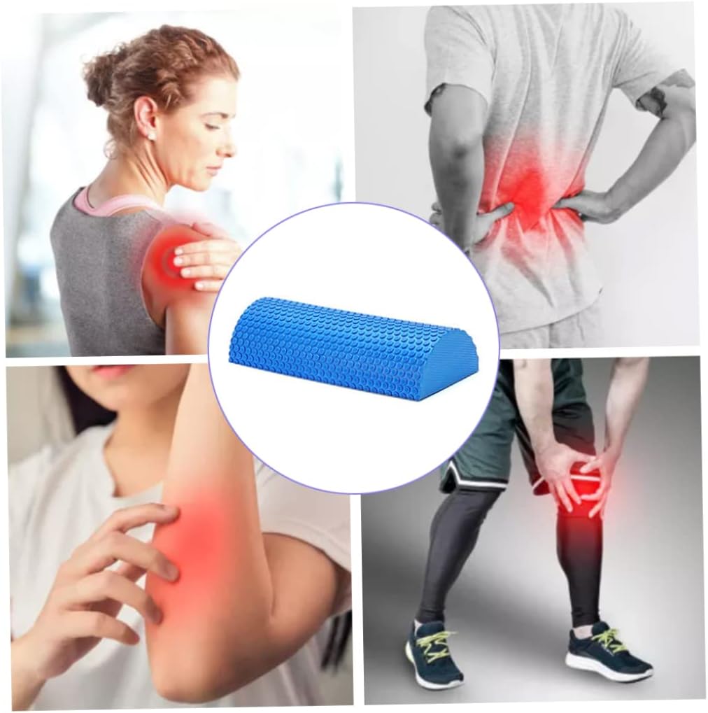 Half Round Foam Roller, Yoga Foam Roller for Pain Relieved, Muscle Massage, Physical Therapy (Blue) — image 2