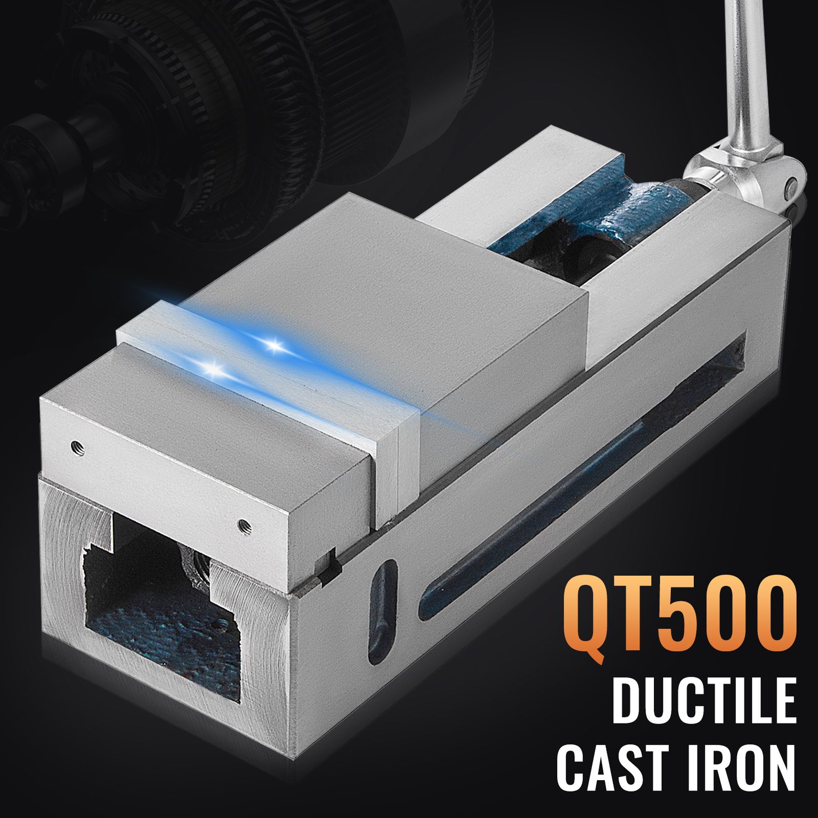 Milling Vice 4"/100mm,Bench Clamp Vice Nodular Cast Iron Material,Clamping Vice Clamping Force 19KN Max, Milling Machine Vice โ image 2