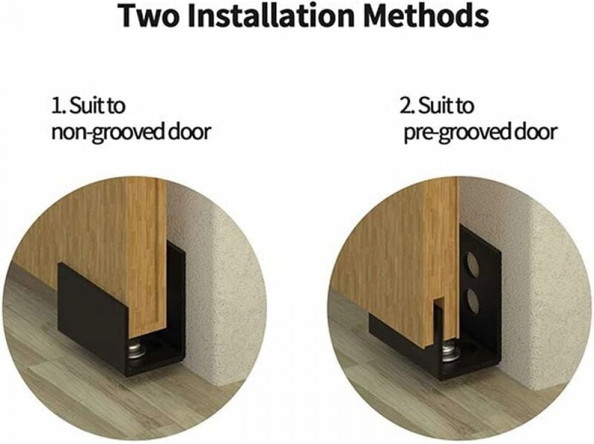 Floor guide - Wall guide - Door guide - Steel - Black - Wall mounting - for sliding doors, shed doors โ image 3