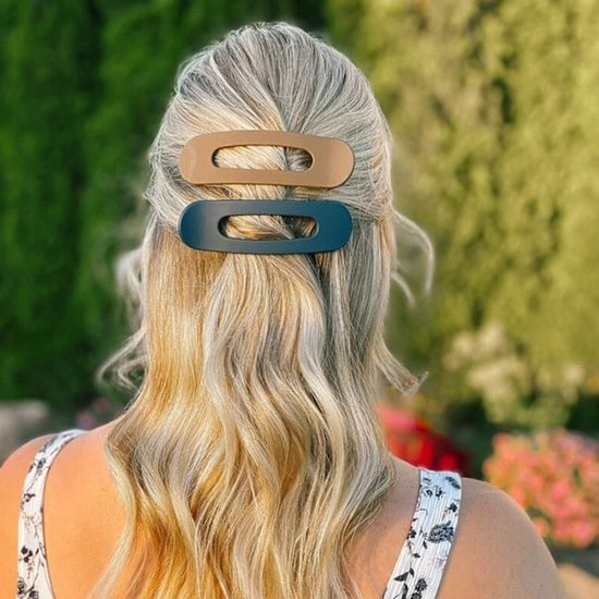 Black flat hair clips - Flat hair clips for women - Flat hair clips for thin and thick hair - Large flat hair clips 4-pack black โ image 3
