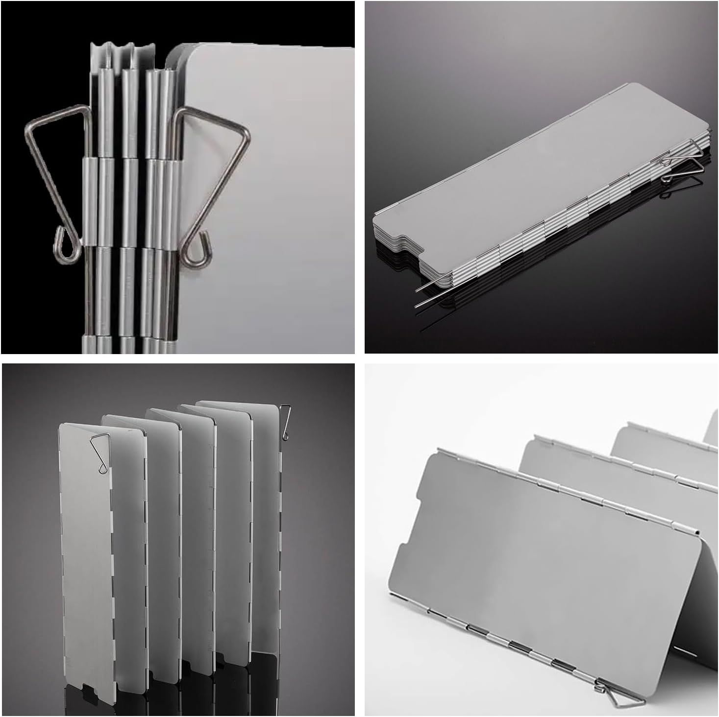 Outdoor Stove Windscreen Ultra light Aluminum foldable Camping Stove Windshield with Carrying bag for Butane Stoves Picnic (8 Plates) — image 4
