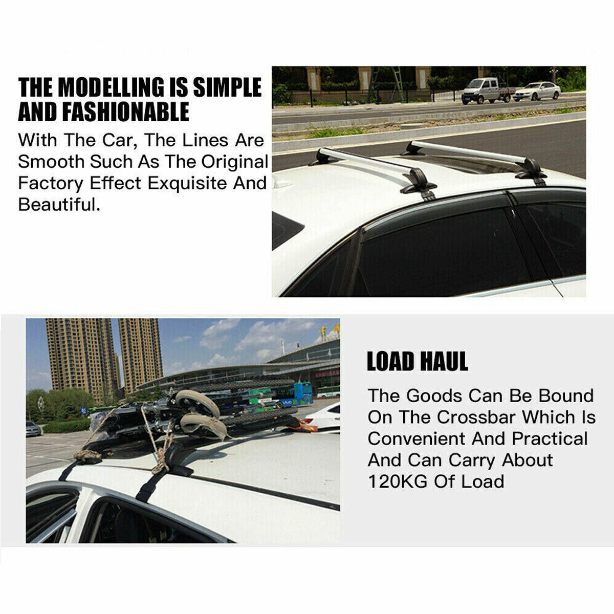 105cm Universal Car Roof Racks Carrier Adjustable Cross Bars Aluminium Alloy Lockable โ image 6