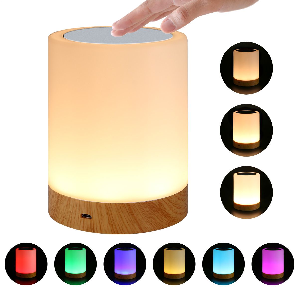 Night Light, Touch Lamp for Bedrooms Living Room Portable Table Bedside Lamps with Rechargeable Internal Battery Dimmable Warm — image 2