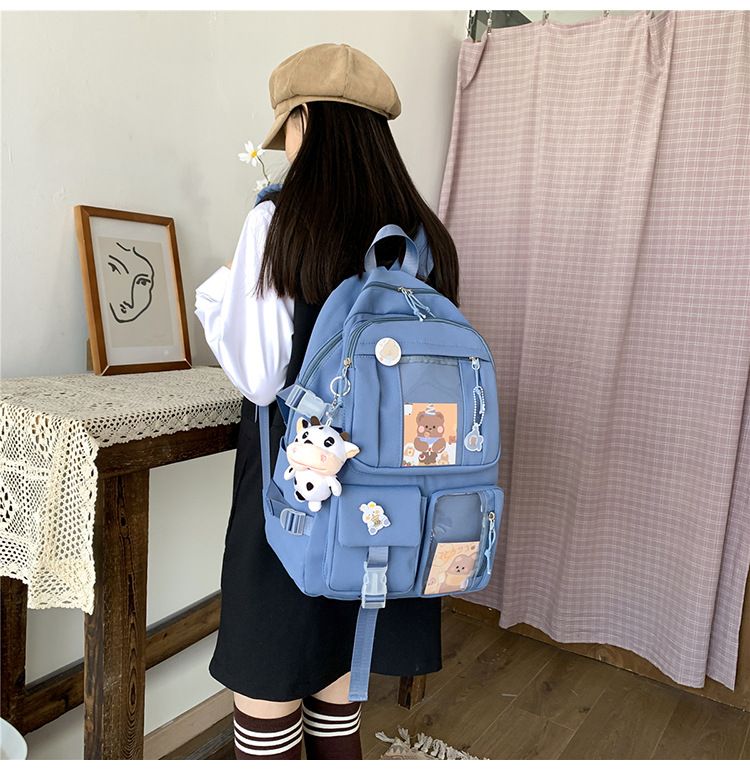 Blue Backpack for Girls Cute Fashion Travel Backpacks Bookbag School College Students Backpack Durable Backpack Cool — image 3