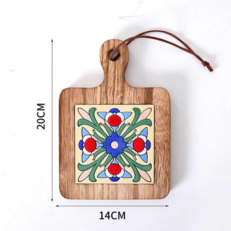 vintage trivet, wooden trivet, tile inlay trivet, heat resistant trivet, kitchen decor, hot pot pad, insulated trivet, Australian kitchen โ image 2