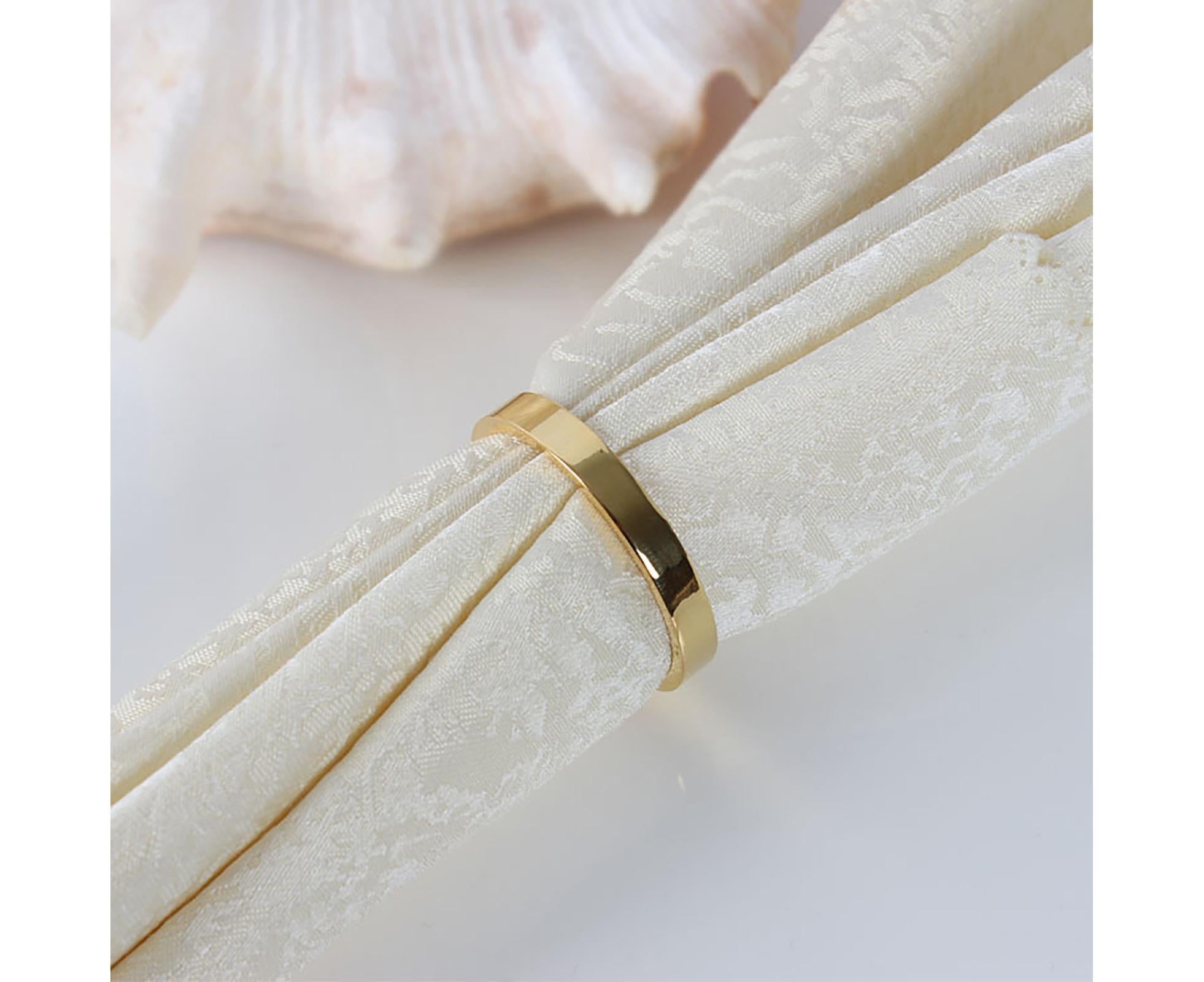 6Pcs Napkin Buckle Portable Easy to Clean Metal Buffet Table Setting Napkin Ring for Weddings-Golden — image 5