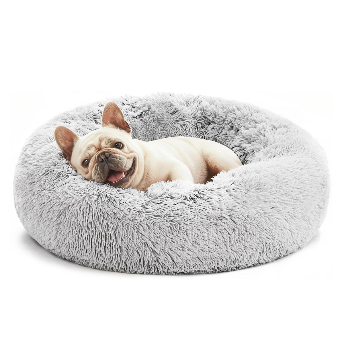 Pet Bed Anti-Anxiety Pet Bed Donut Pet Bed Small Dog Bed Medium Dog Bed Cat Bed - Gray / 20in
