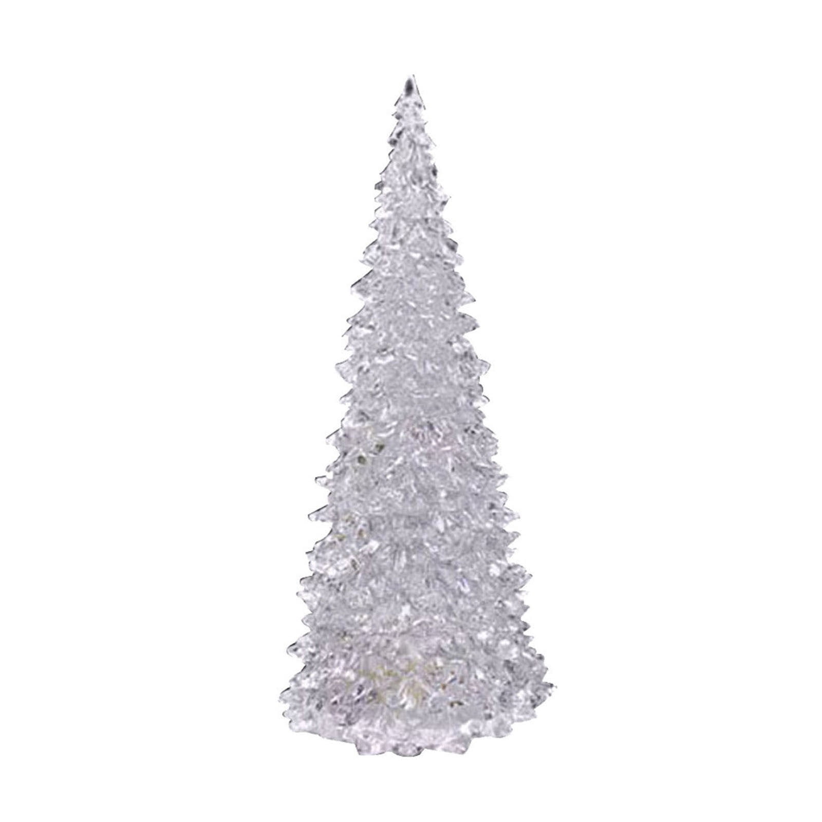 8.6" Acrylic Christmas Tree Lamp, 7 Colors Changing Light, Colorful Acrylic Light Up Tree, LED Night Light Xmas Table Decoration for Home Party Holiday — image 2