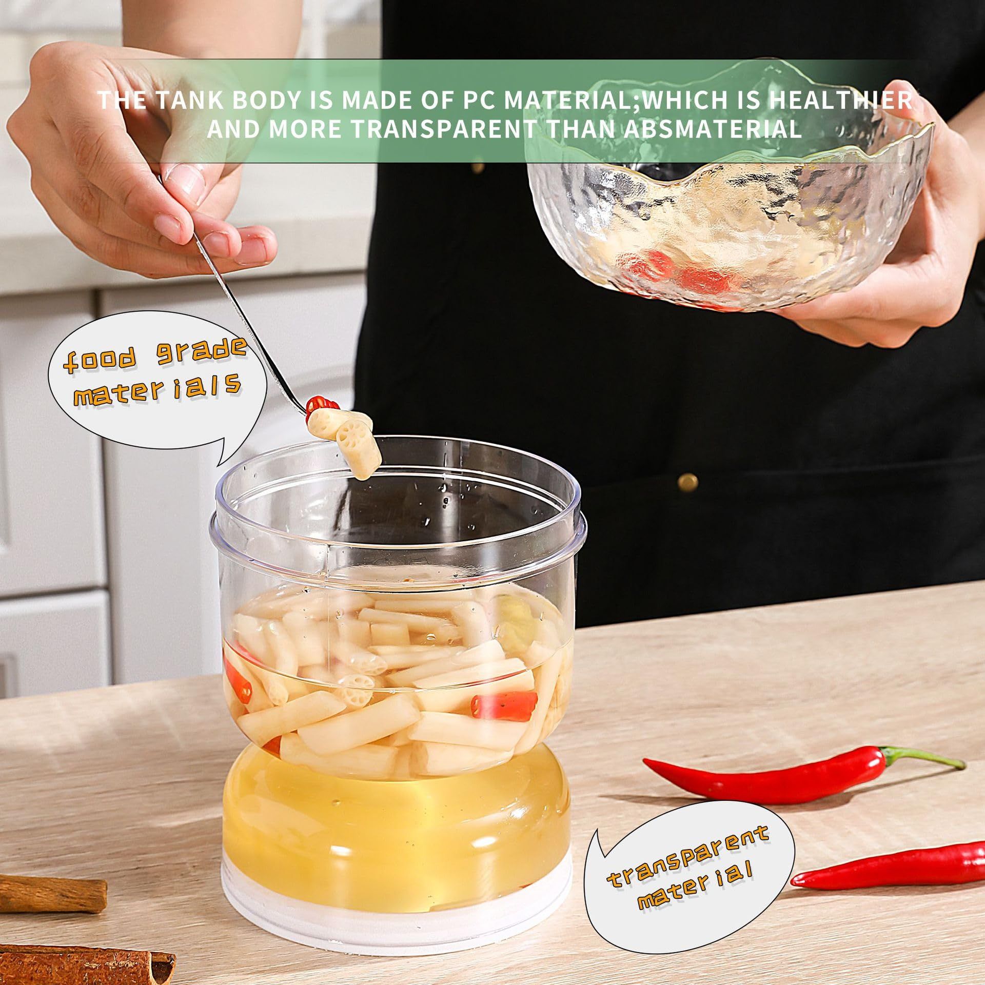 Pickle Container With Strainer,Pickle and Olive Hourglass jar,pickle juice separator,Pickle jars for airtight food storage โ image 4