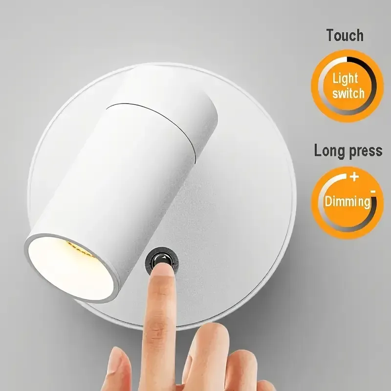 Drill Free Magnetic Charging Spotlight, 2000mAh Long Battery Life Touch Dimming, 350 Degree Rotation Multi Scene, Easily Create Home Ambiance/white โ image 5