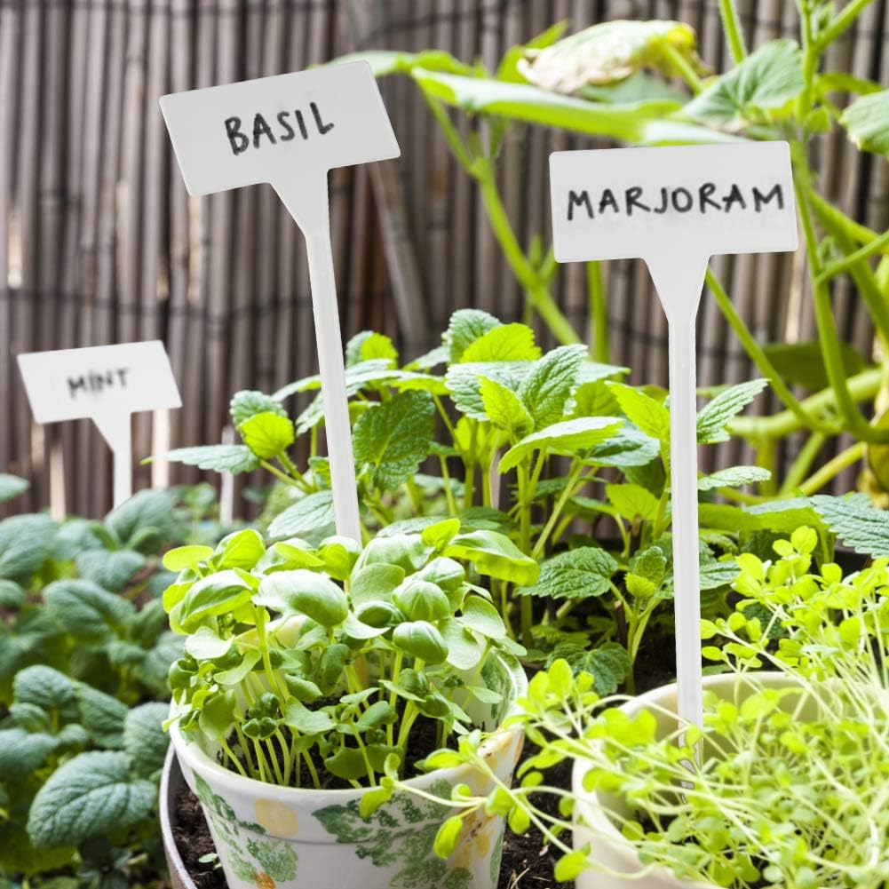 28 Pack Outdoor Plant Label, Large Waterproof Plastic Plant T-Type Tags, Durable Nursery Garden Markers, Perfect for Herbs, Flowers, Vegetable (Height 11.8'') — image 3