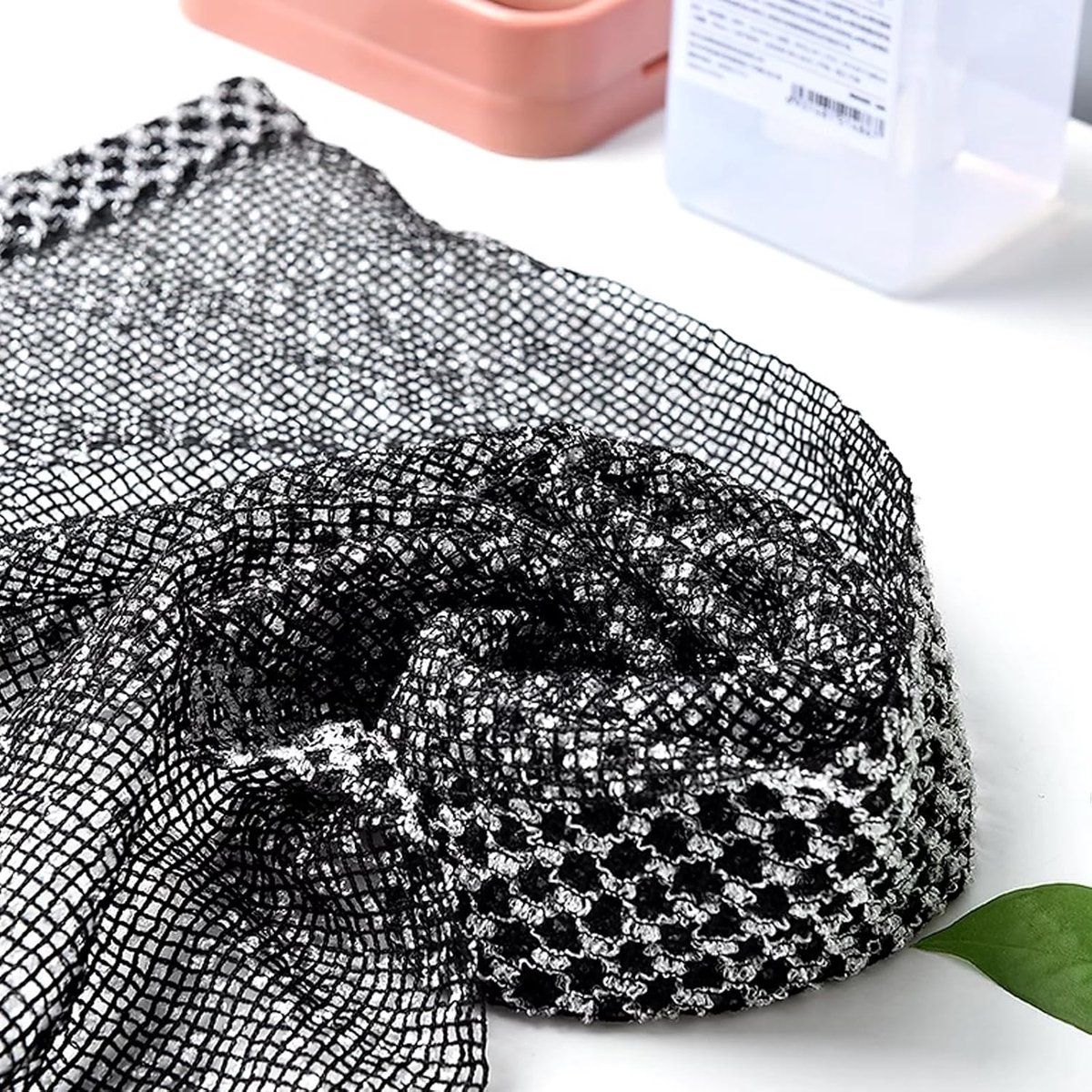 2 Pack Japanese Exfoliating Back Scrubber Towels, Extra Long Black Body Washcloths for Bath, Shower Cleansing and Massage — image 2