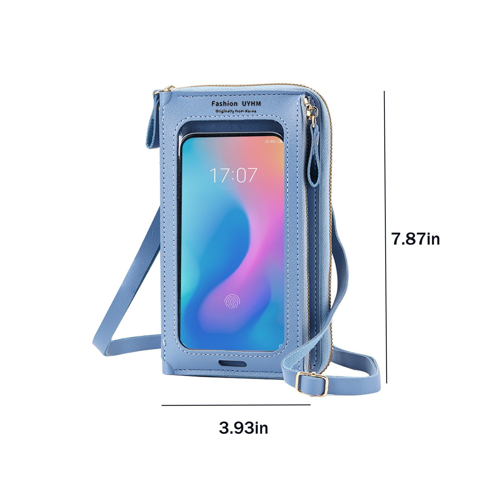 CrossBody Bags with Touchscreen Cell Phone Purse Window Zipper Pocket, Phone Bag for Women, Small Travel Wallet 3.9×7.9 in Green — image 3