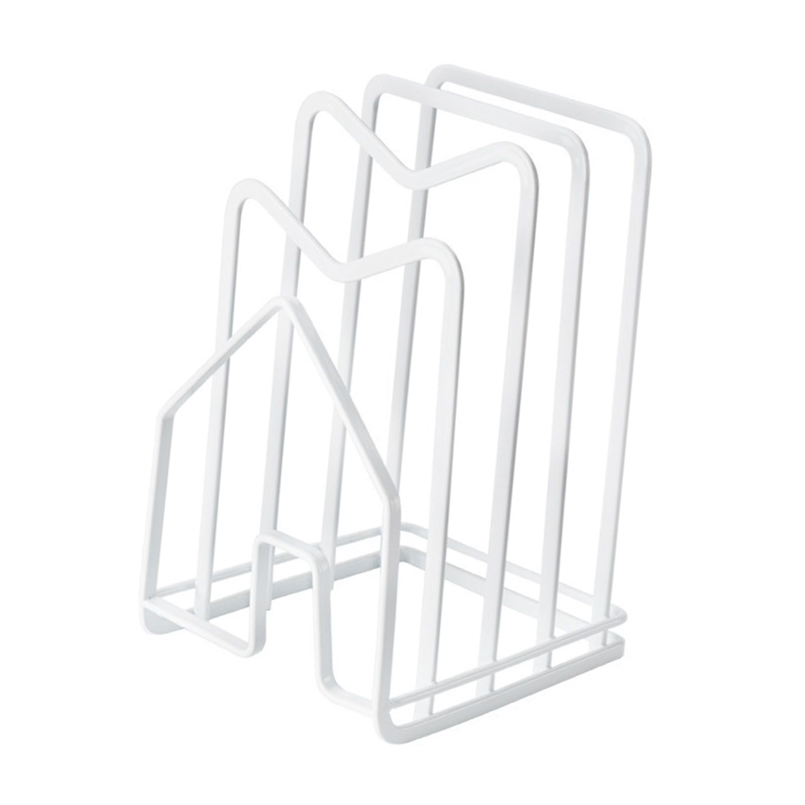 Chopping Board Storage Rack Multifunctional Pot Pan Lid Stand Holder Iron Good Ventilation Kitchen Countertop Organizer White Standard — image 3