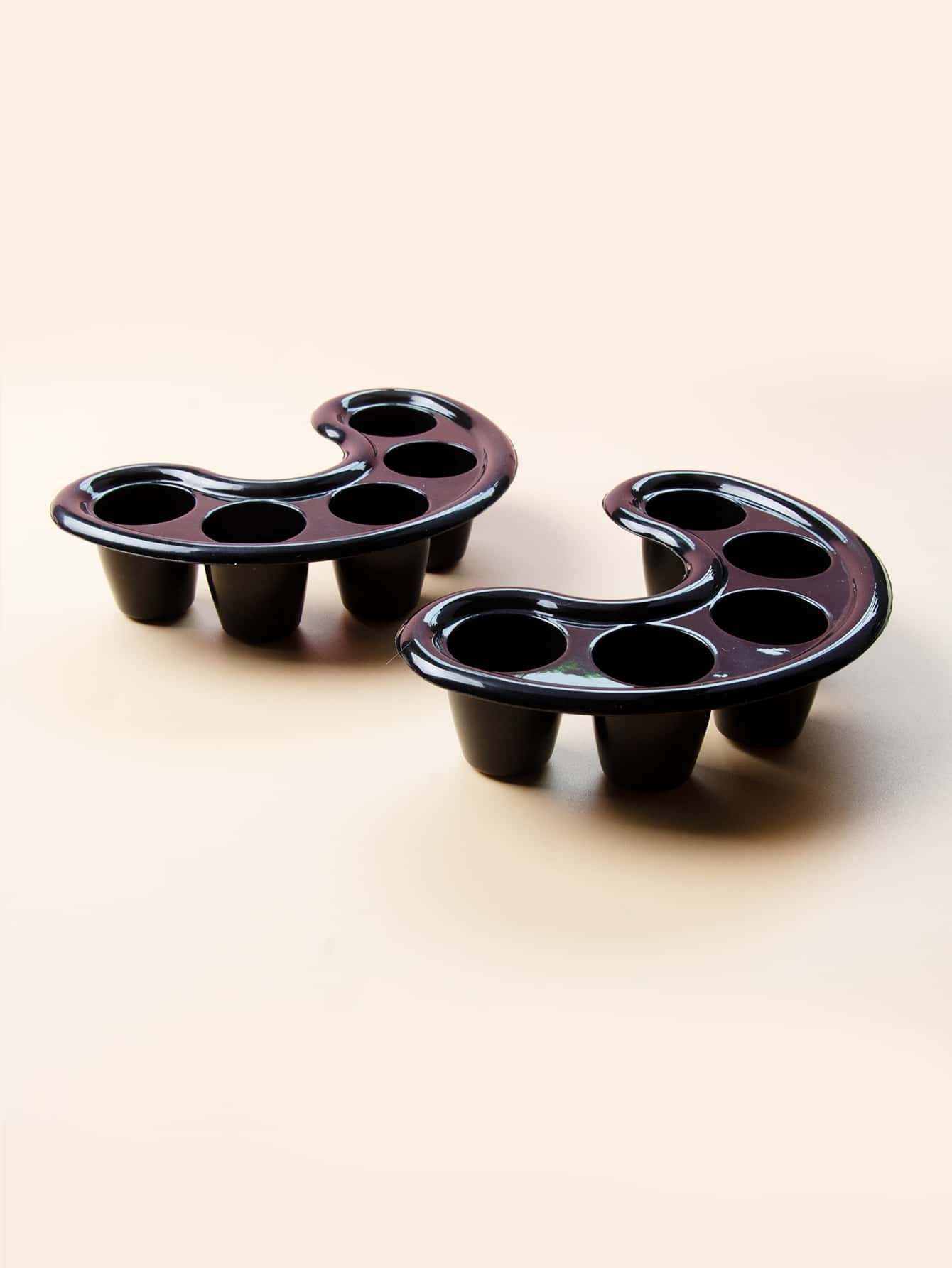 2pcs Nail Soak Bowl Set Manicure Tray Acrylic Nail Tools Salon Supplies Press On Nails Art Kit Soaking Dish For Fingertips Spa Pedicure Home Use Black โ image 2