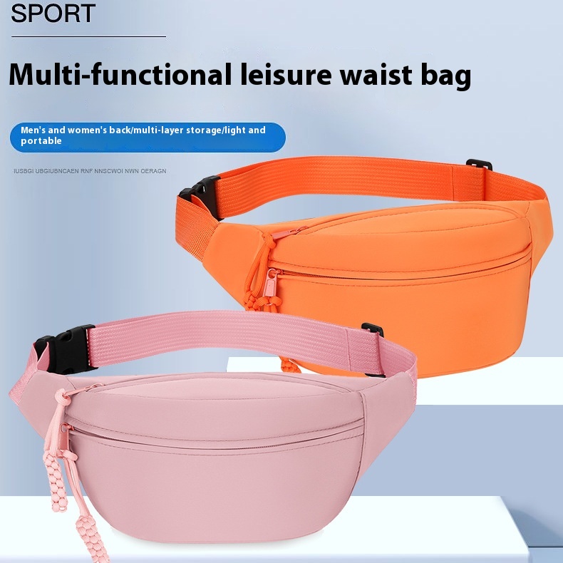 Pink Women's Fashion Crossbody Sling Bag Large Capacity Casual Shoulder Bag Waterproof Nylon Waist Pack for Travel Sports — image 4