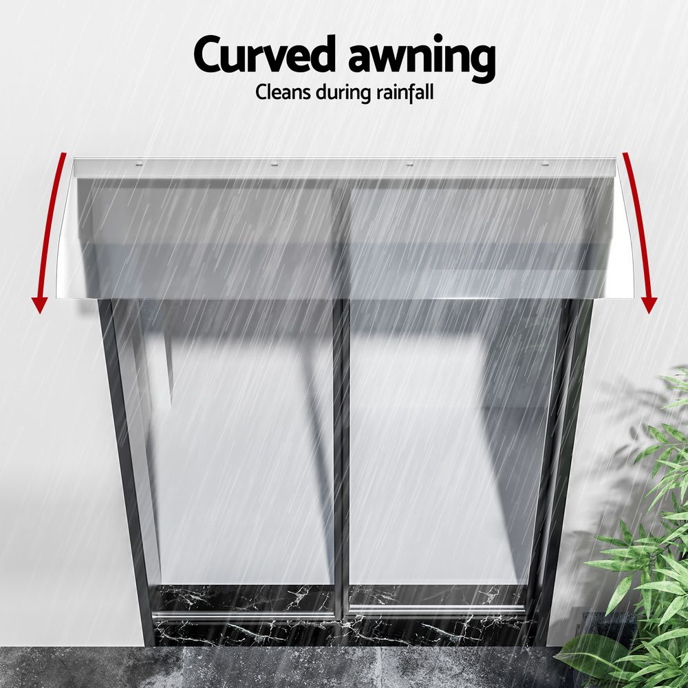 Instahut Window Door Awning 0.4mx1m Transparent — image 5
