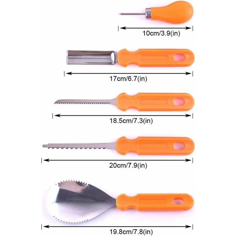 5 pcs Halloween Pumpkin Carving Tools Set Premium Quality Reusable Heavy Duty Stainless Steel Pumpkin Carving Tools For โ image 3