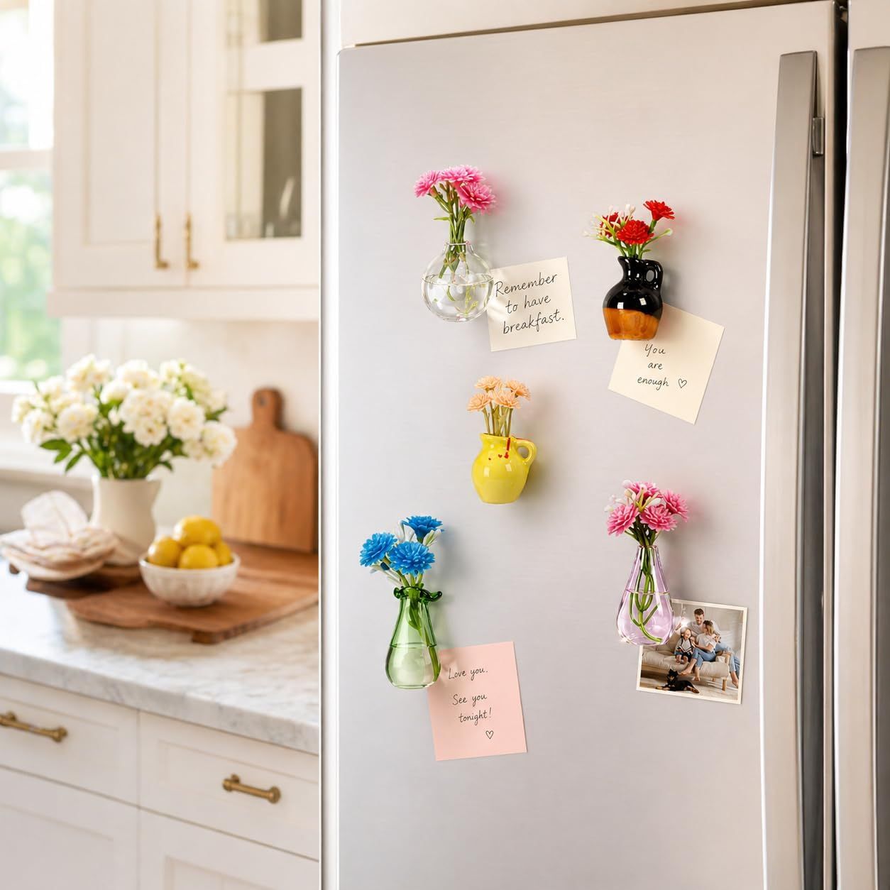 10 Piece Mini Magnetic Vase Set Ceramic and Glass — image 4