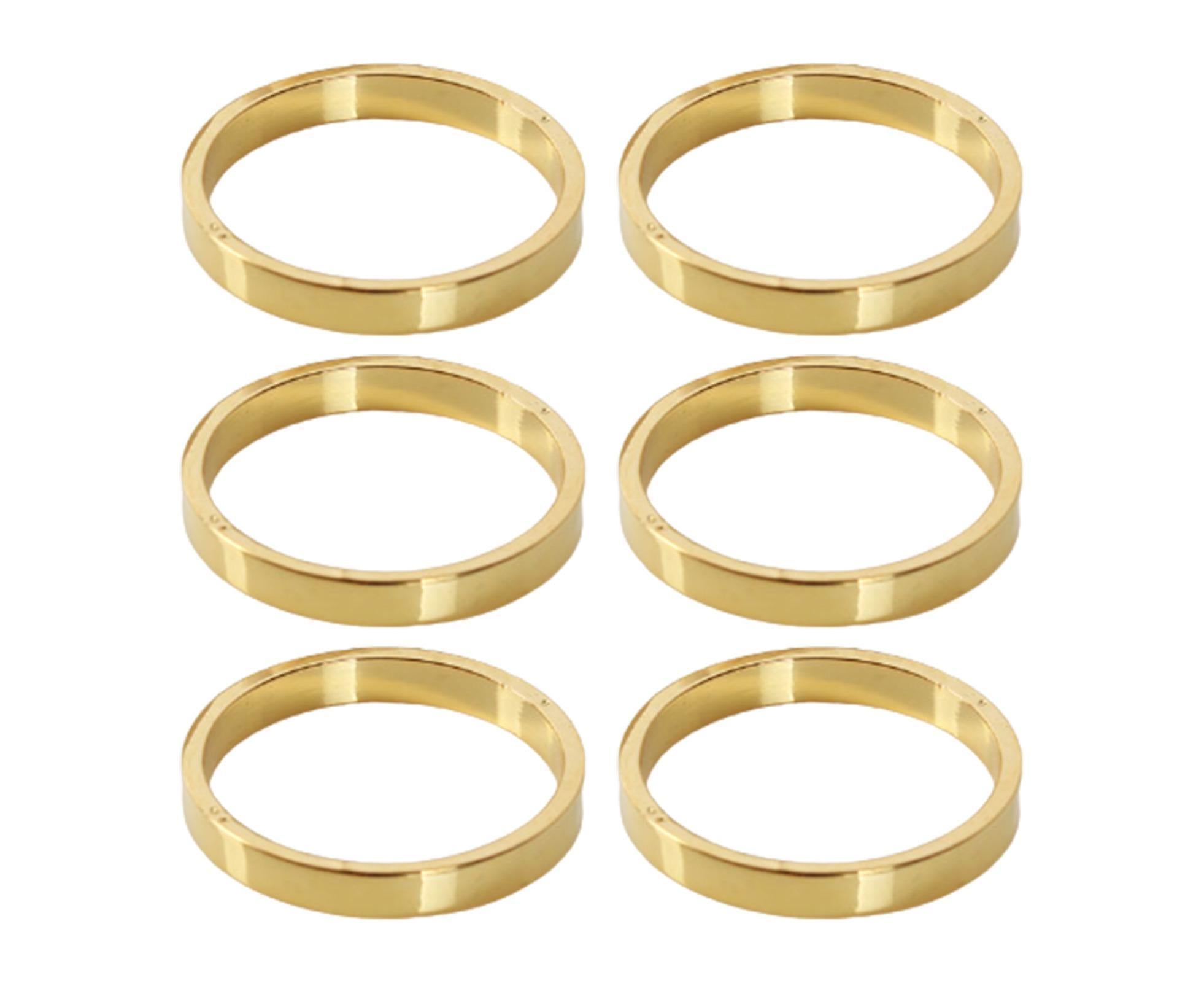 6Pcs Napkin Buckle Portable Easy to Clean Metal Buffet Table Setting Napkin Ring for Weddings-Golden
