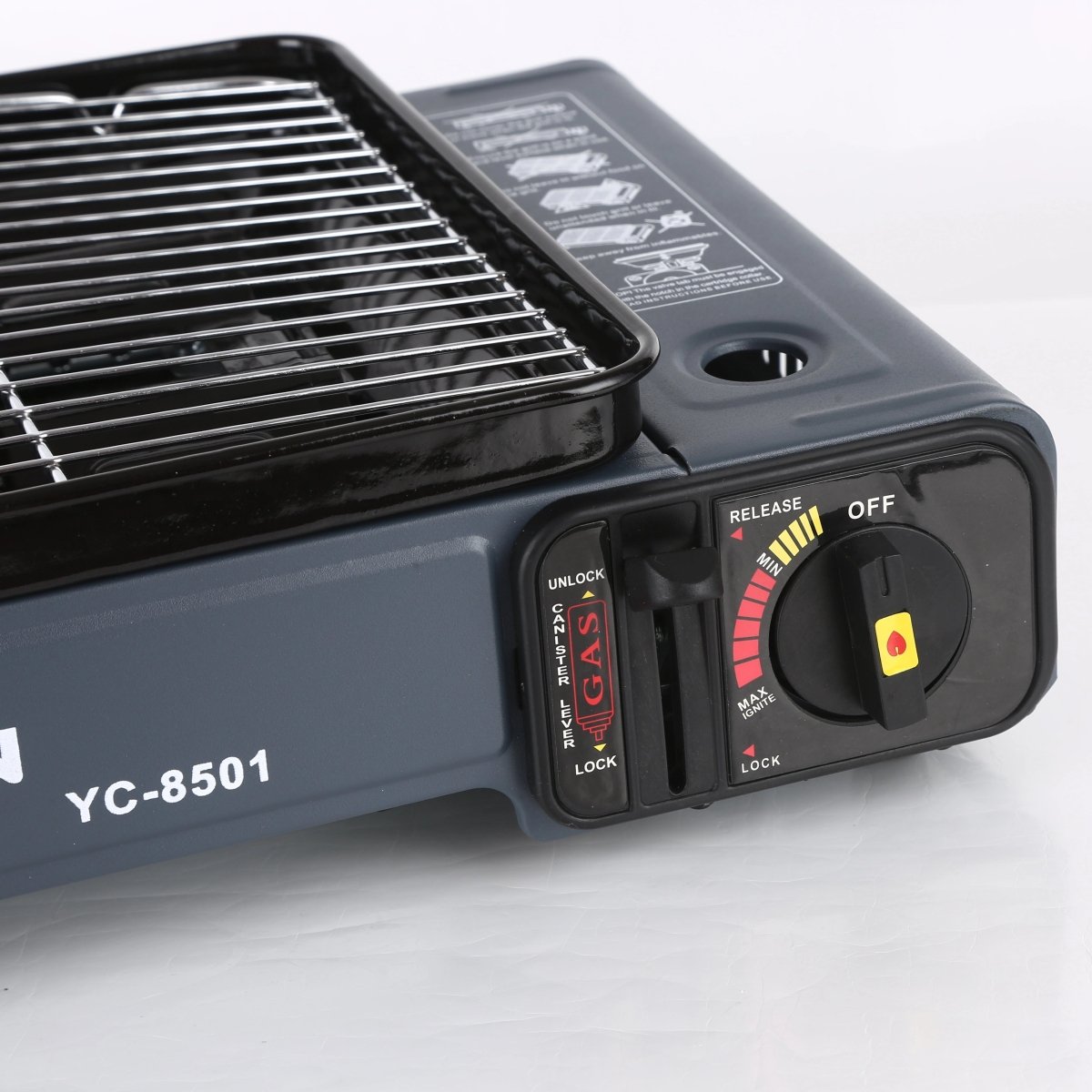 Portable Gas Stove Burner Butane BBQ Camping Gas Cooker With Non Stick Plate Black โ image 4