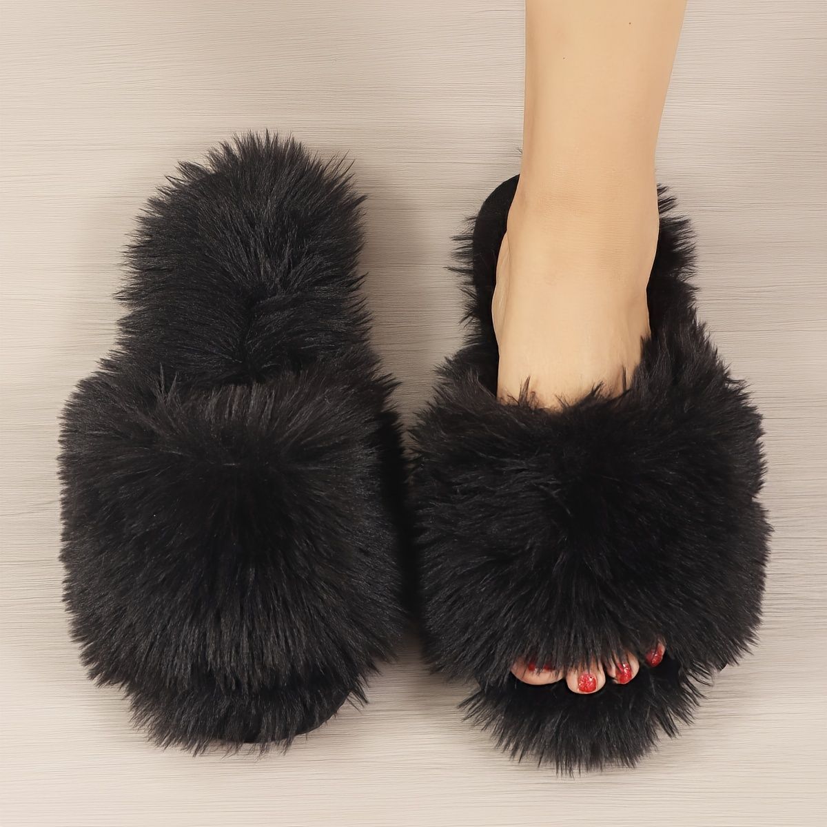 Women'S Furry Slippers High-Quality Slippers Comfortable Slippers Trendy - Rose red - Size 43 โ image 4