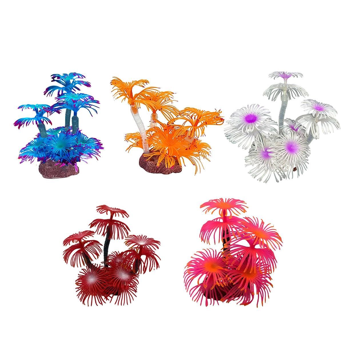 Soft Silicone Coral Aquarium Decoration Odor-Free Fish Tank Scenery Simulation - White Pink — image 3
