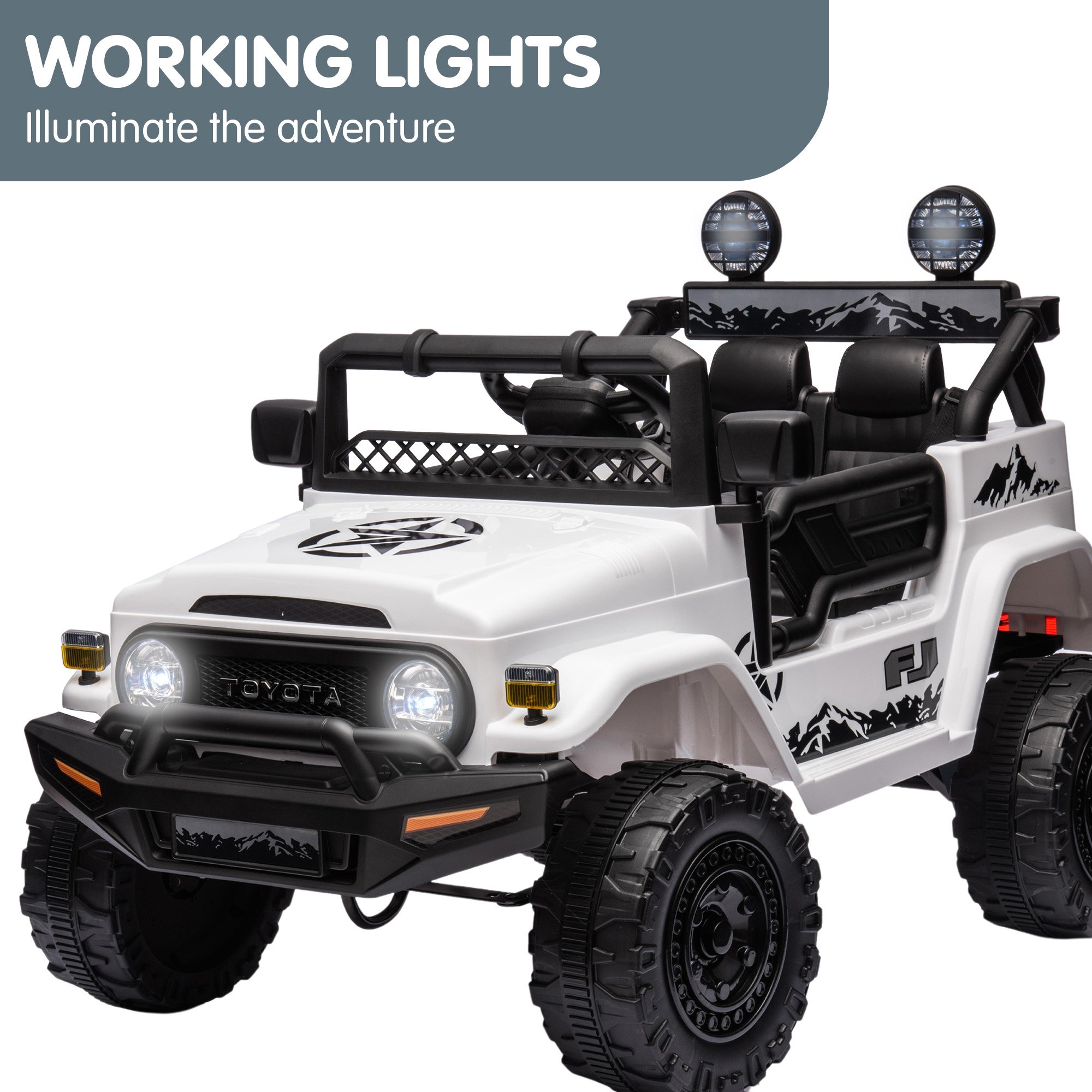 Kahuna Authorized Toyota Electric Kids Ride-on Car Fj Cruiser - White — image 6