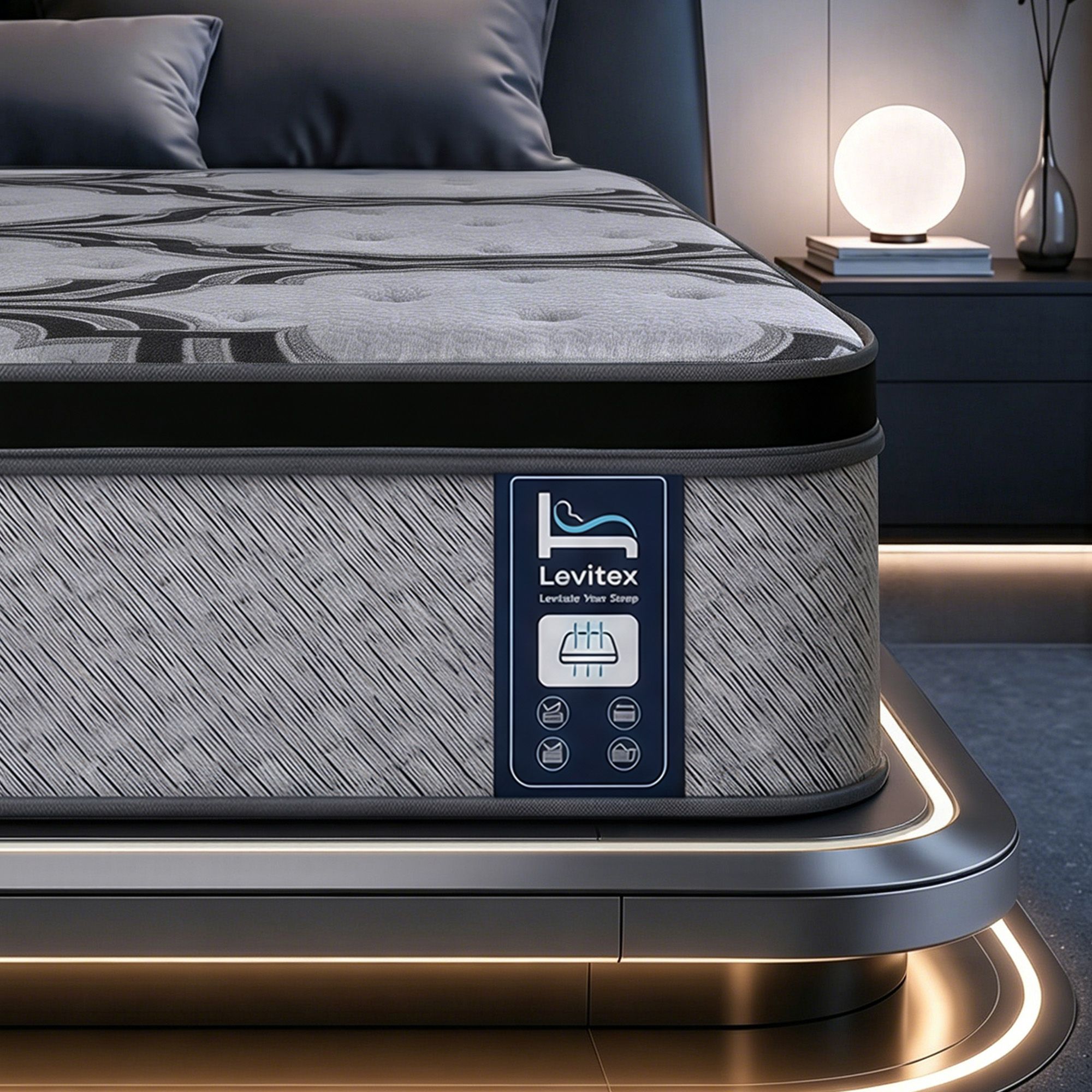 Levitex King Mattress 34 cm 5-Zone Pocket Spring with Latex & Memory Foam or Extra Lumbar & Shoulder Support