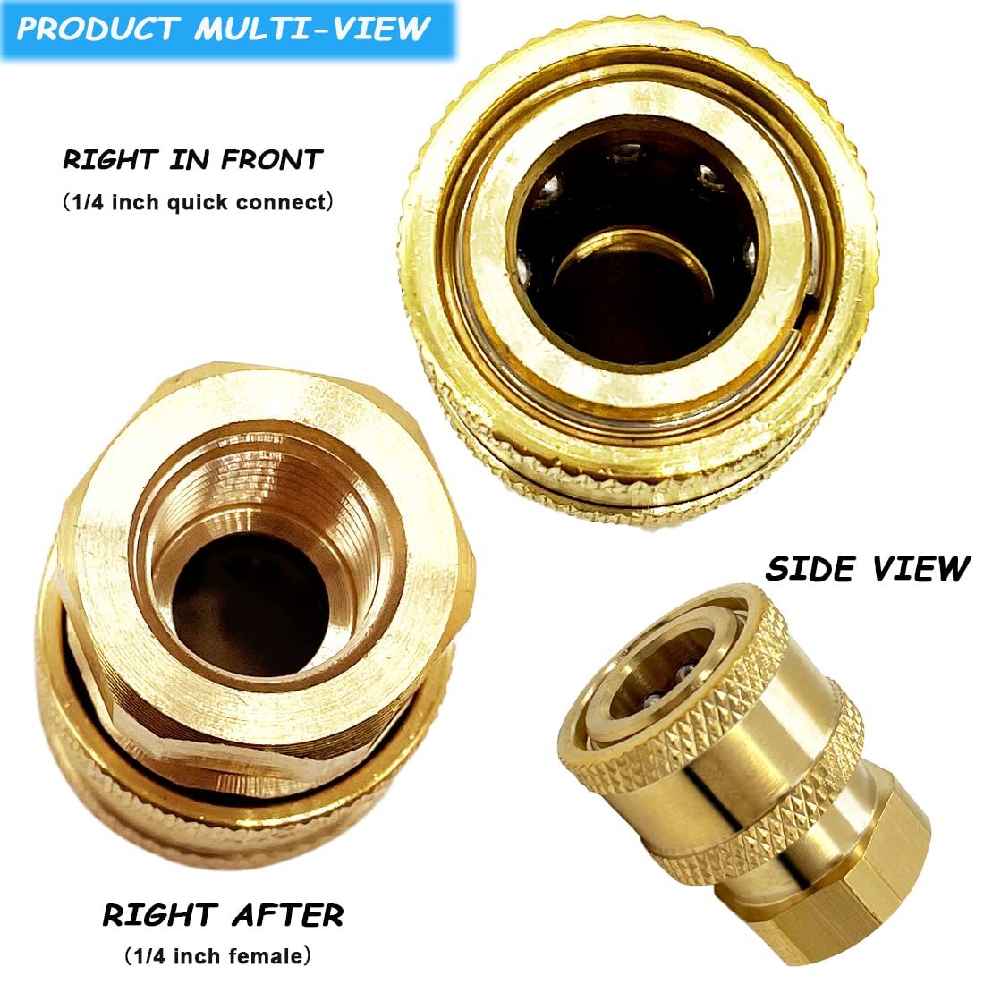 2 Pack 5000 PSI Sewer Jet Nozzle Stainless Steel 1/4 Inch Pressure Washer Drain Jetter Hose Nozzle and Brass Fittings Quick — image 4