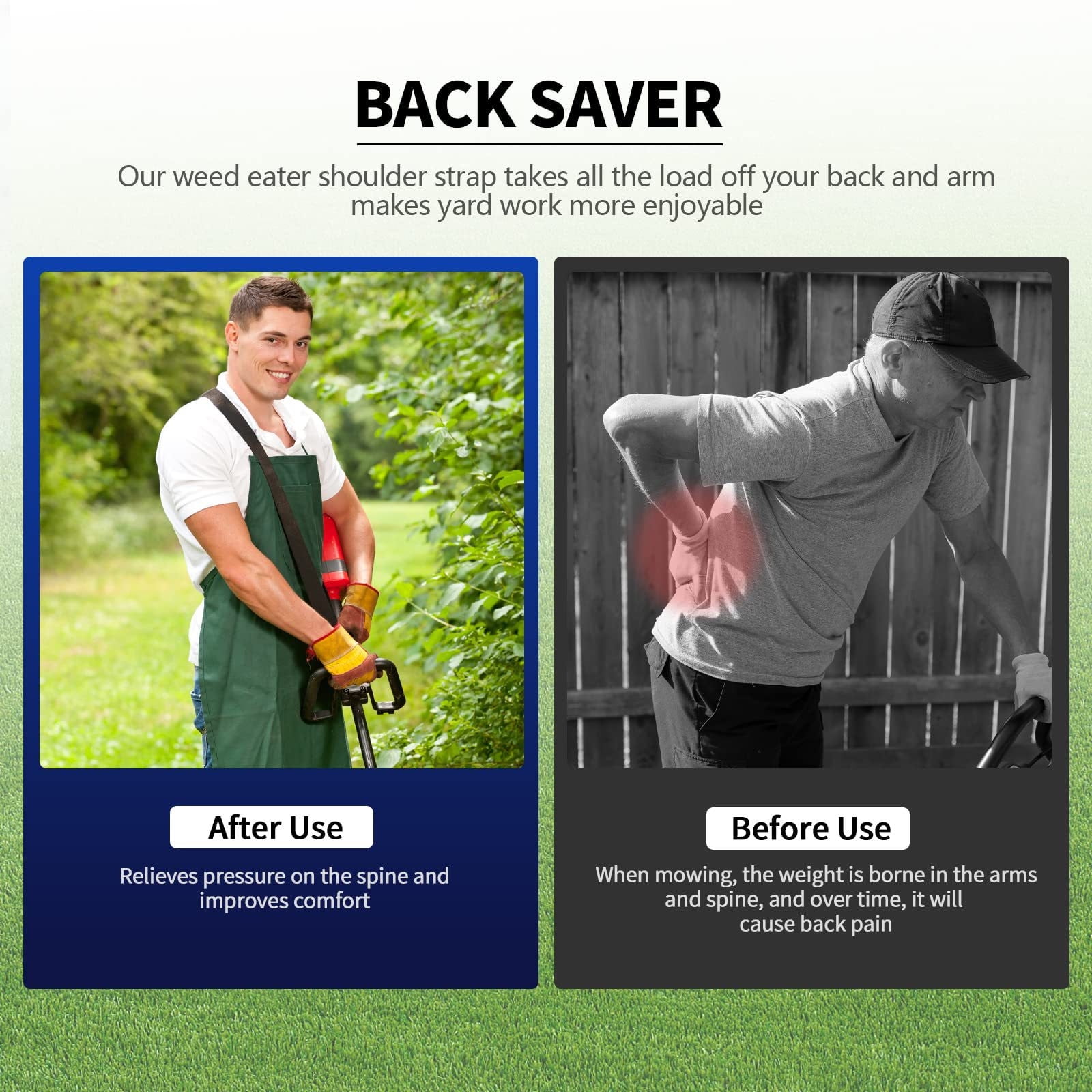Trimmer Shoulder Strap Harness,Heavy Duty Adjustable Straps with Upgraded Metal Clasp,Compatible with EGO String Trimmer & Leaf Blower,Lawn Mowing — image 6