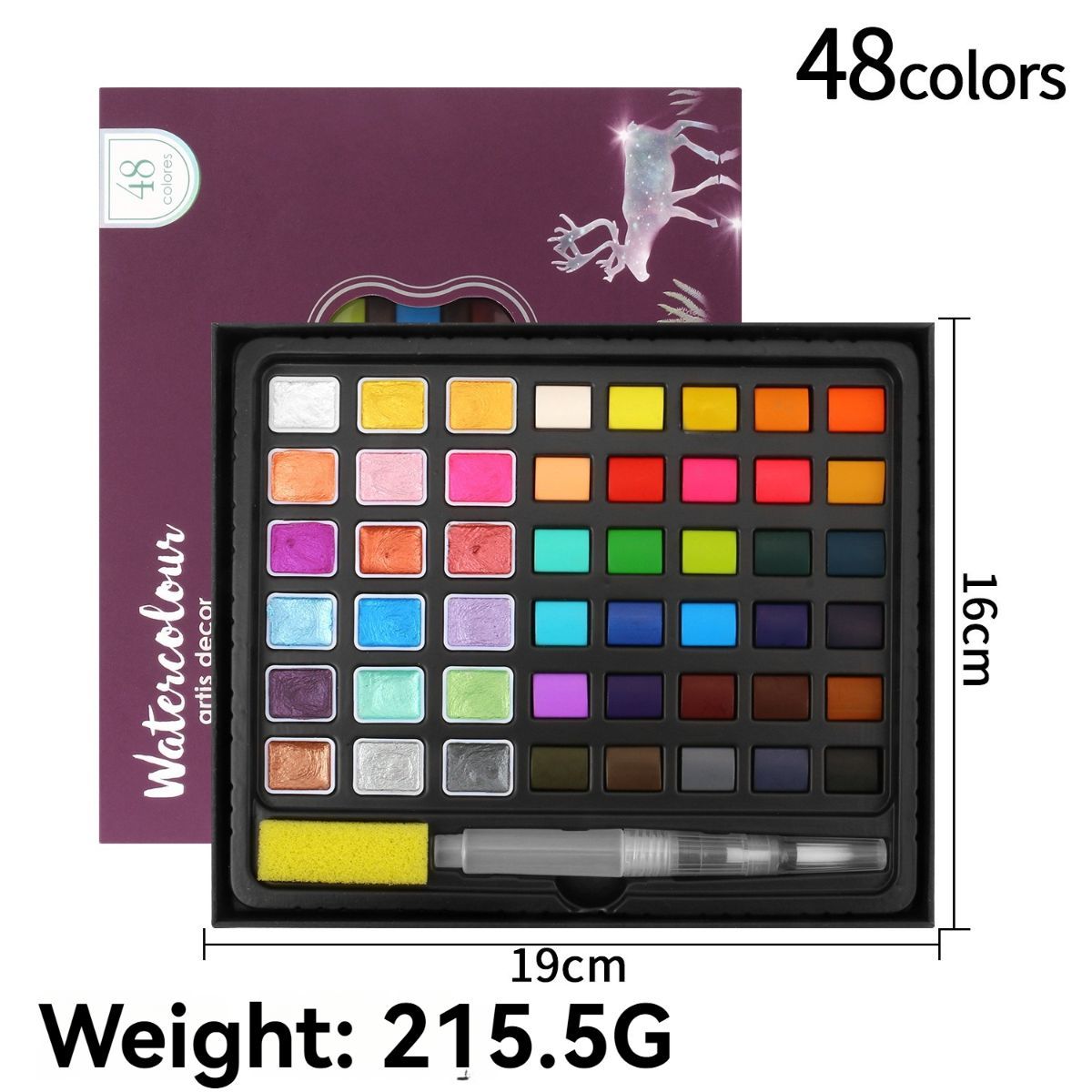 solid watercolor paint set โ image 3