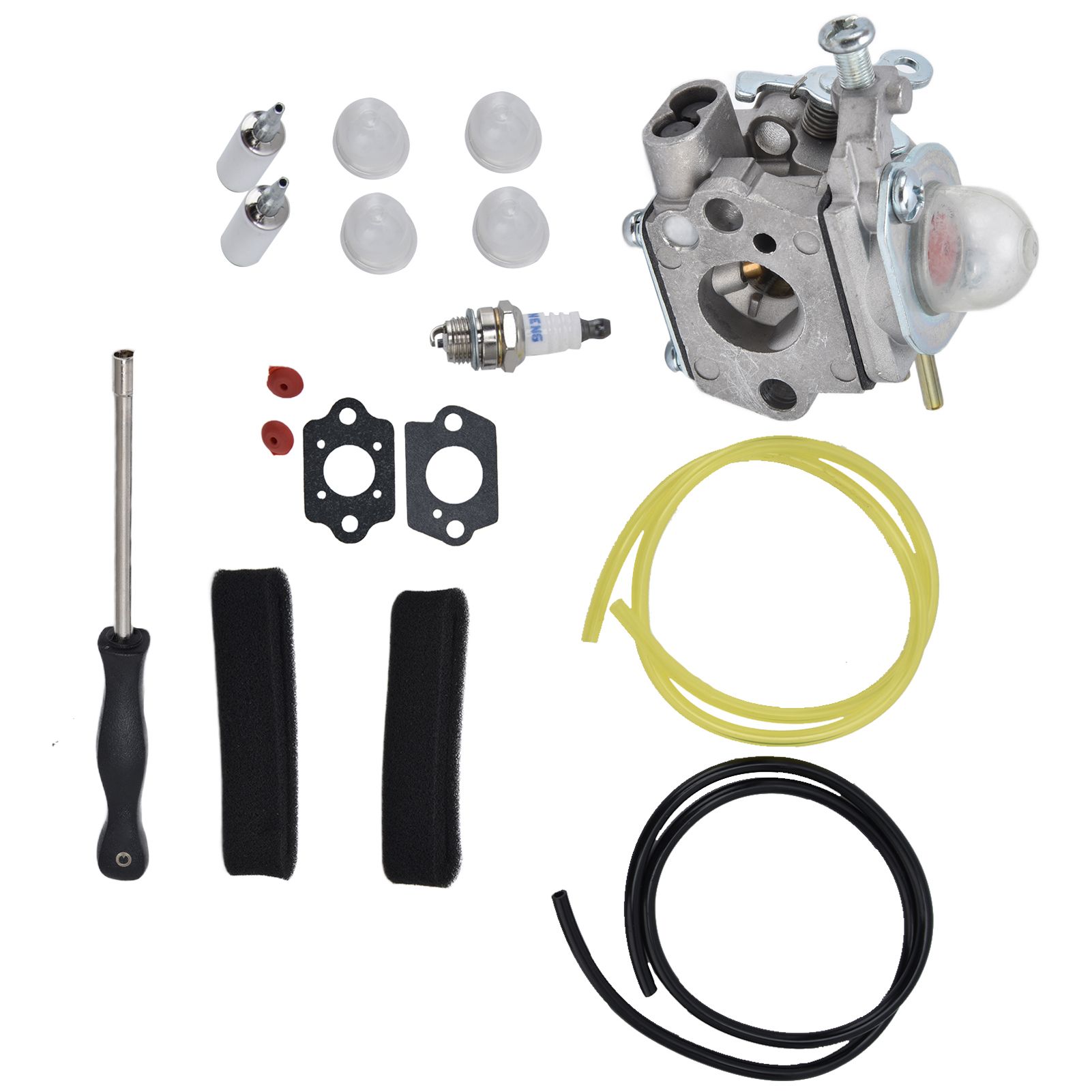 753-06190 Carburetor with Fuel Filter Air Filter Primer Bulb Kit for Troybilt TB22EC TB32EC TB80EC TB22 TB21EC — image 2