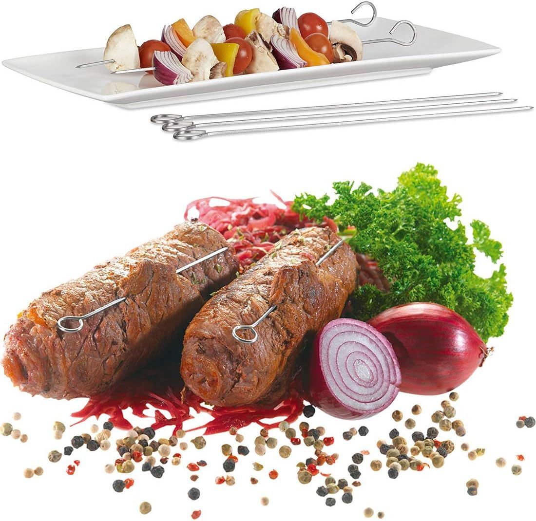 5.9 Inch Stainless Steel Skewer Grilling Shish Kebob,Cocktail Sticks,Reusable Martini Glass Picks 50pcs โ image 5