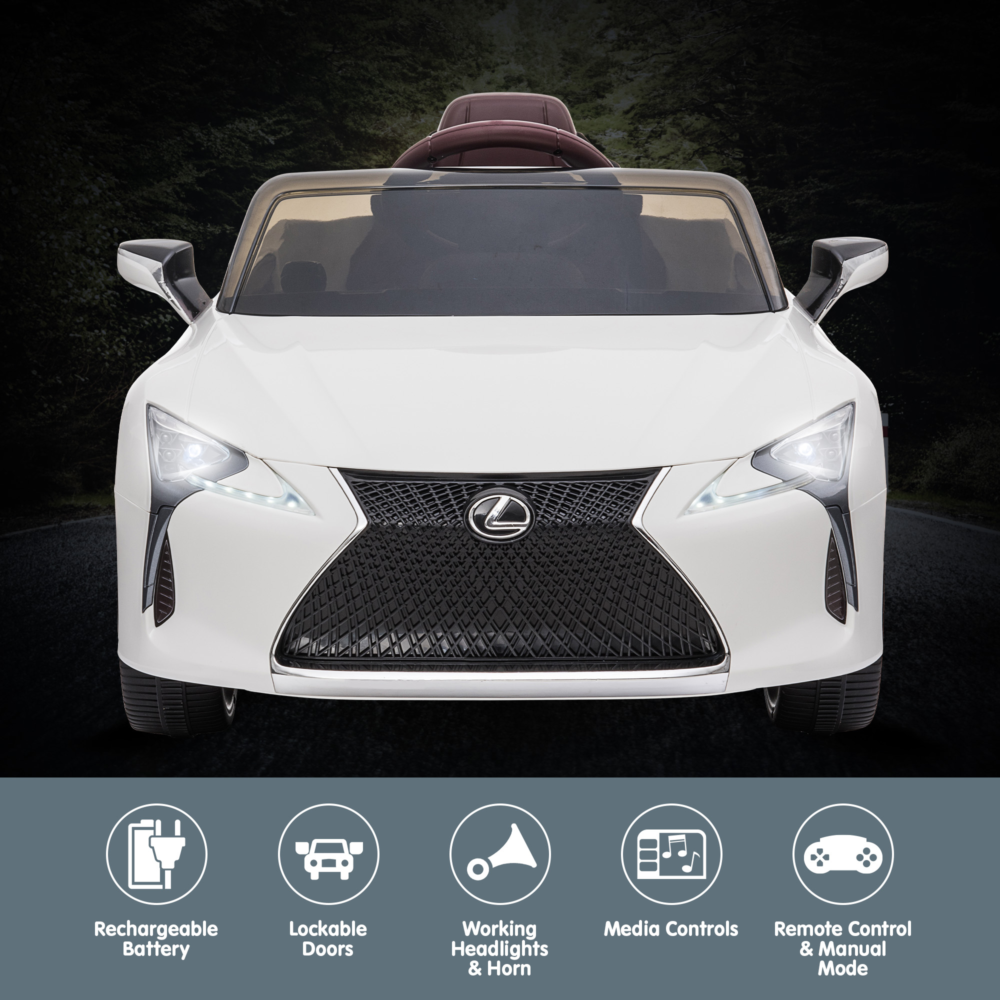Kahuna Licensed Lexus Lc 500 Kids Electric Ride On Car - White โ image 5