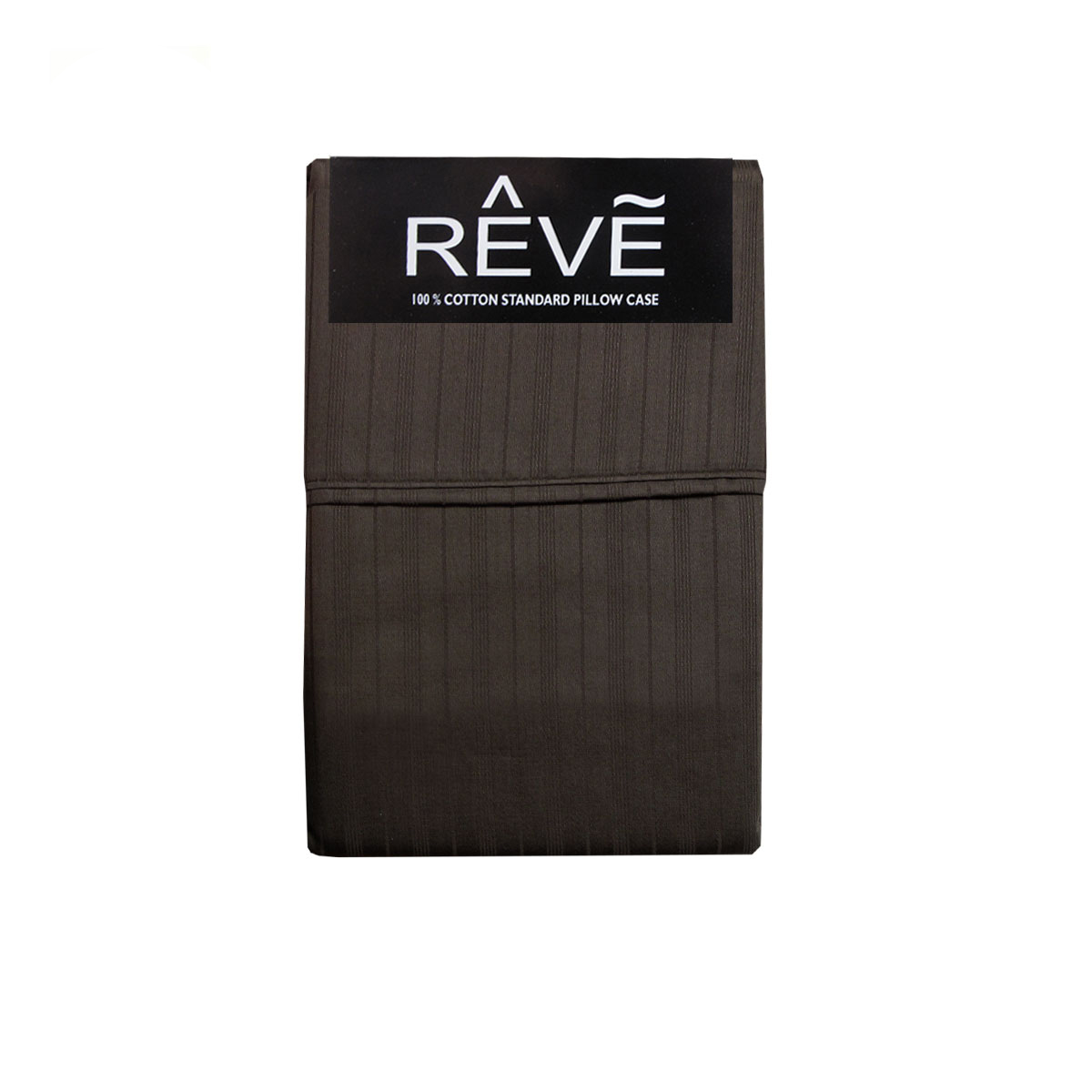 Pair of Reve 100% Cotton Standard Pillowcases 48 × 74 cm Multistripe Chocolate