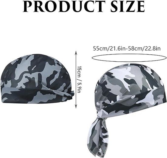 4 Pieces Camouflage Bandana Cycling Caps, UV Protective Under Helmet Headscarves for Men and Women, Cycling and Outdoor Use, Green — image 2