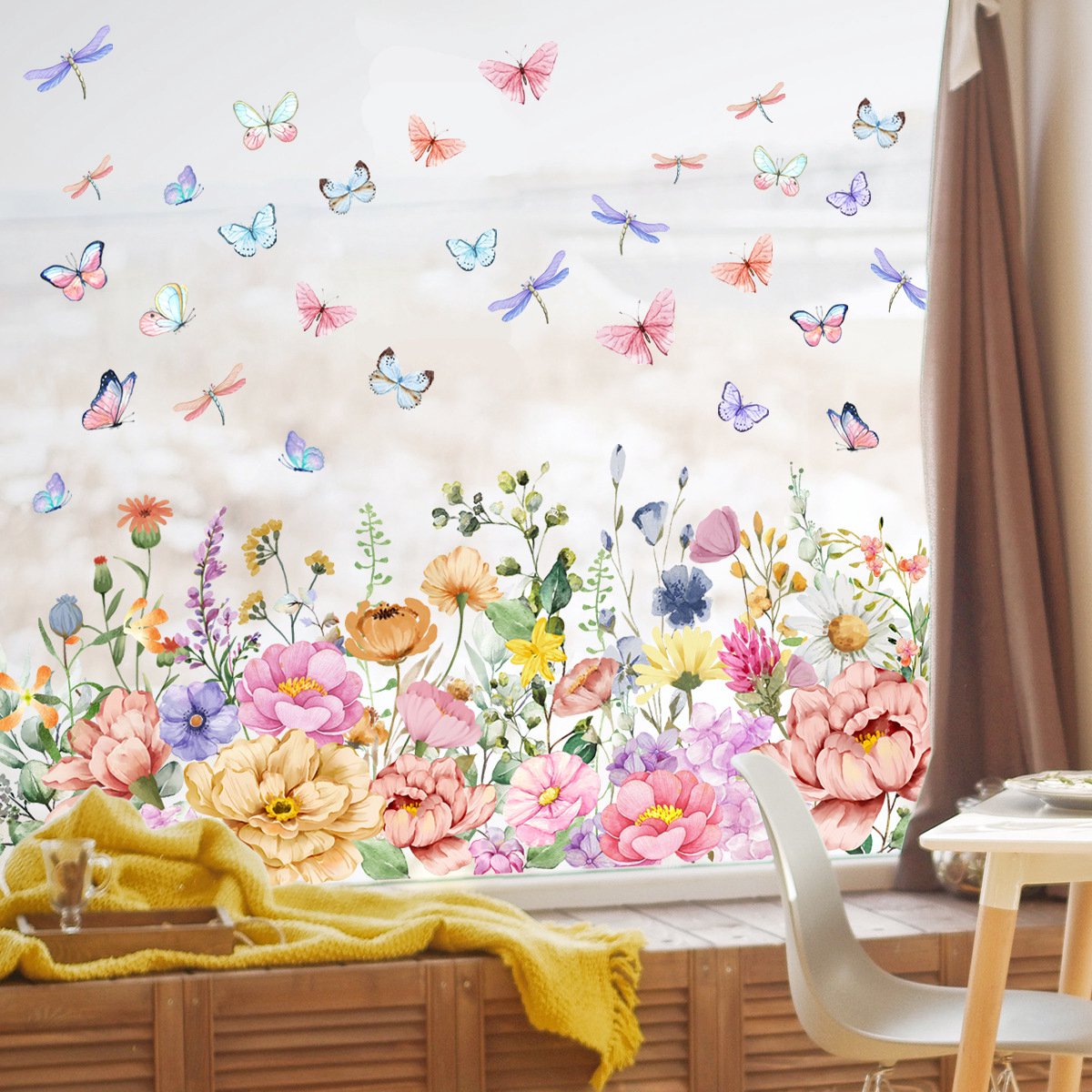 Static window sticker - Wall decoration - 30 × 60cm - flower plant - PVC - C — image 6