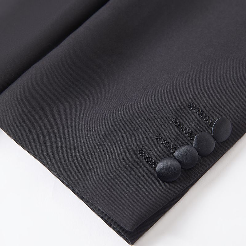 POSHAWN Mens 3 Piece Suit Double Breasted Black XXL — image 4