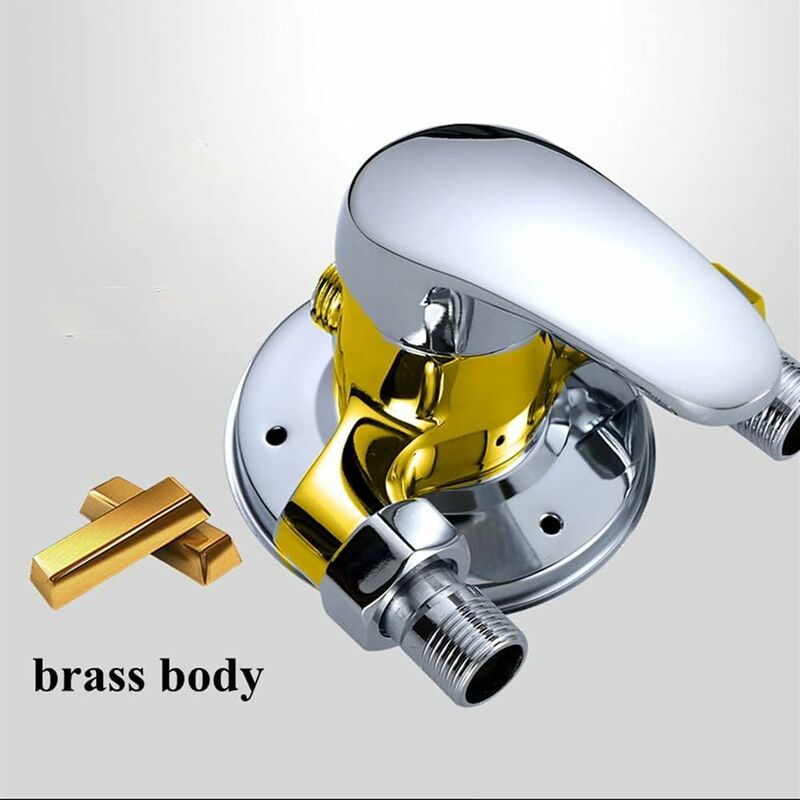Brass Single Lever Wall Mounted Shower Mixer Tap For Bathroom Cold And Hot Water, Chrome — image 2