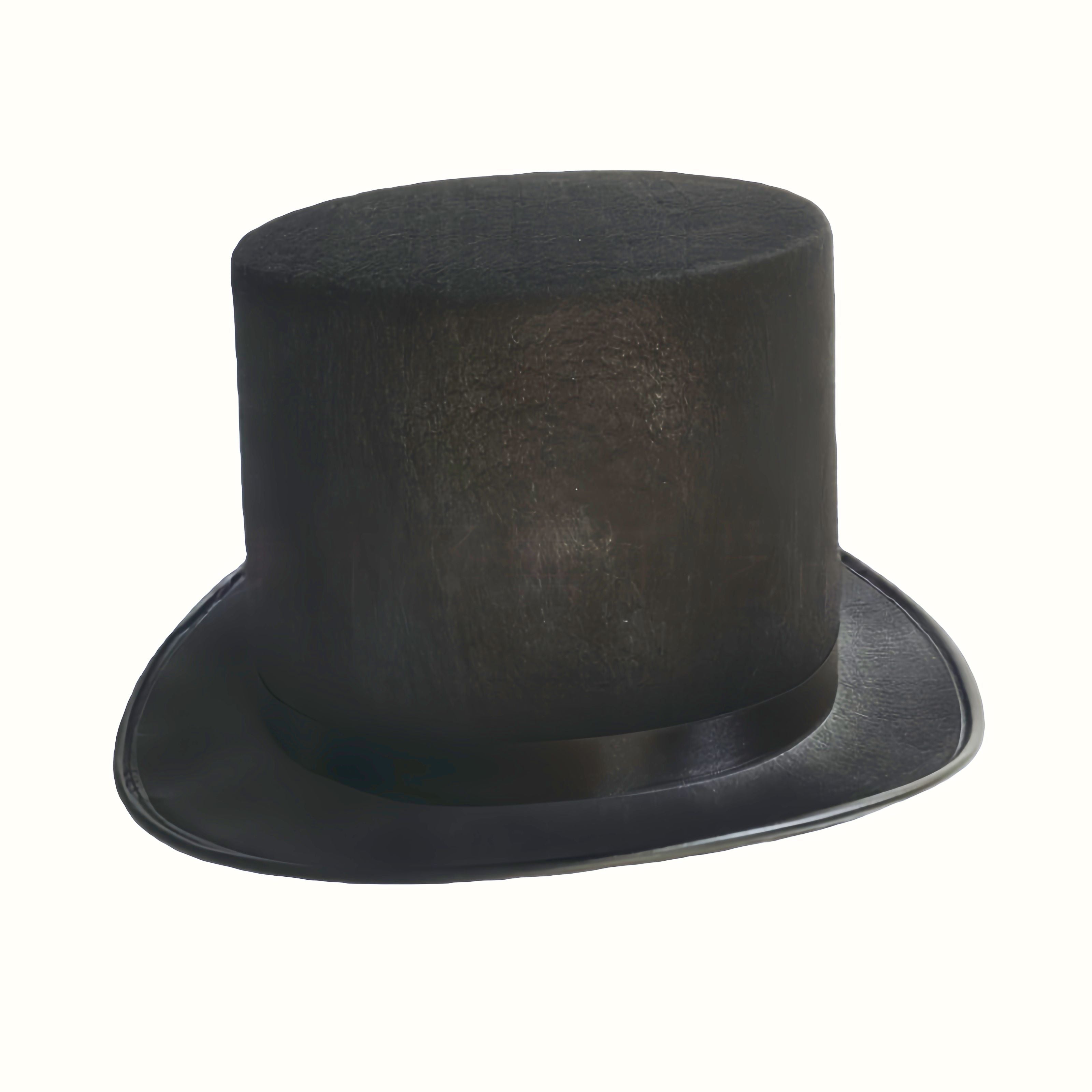 Classic Black Felt Top Hat – Vintage Elegance for Formal Wear or Costume — image 4