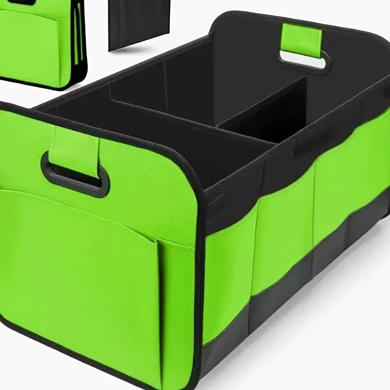 1 Car Trunk Organizer, Automotive Storage, Reinforced Handle, Foldable Multi-Compartment Car Organizer, 600D Oxford Fabric, Suitable for Any Car, SUV, Minivan