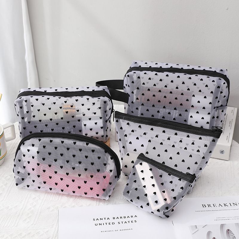 Portable Makeup Bag Large Capacity Travel Cosmetic white semicircle — image 4